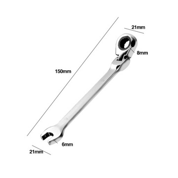 Универсальный ключ с храповым механизмом, регулируемый на 180°, 72–9 мм.