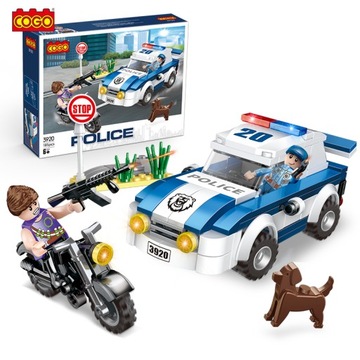 3920 COGO 185 elementów Edukacyjne Klocki Komisariat Policji Zabawki z Kloc