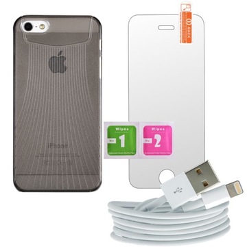 IPhone 5s Etui ultra Slim + kabel USB + szkło hart