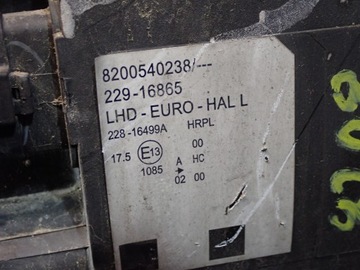 RENAULT MODUL 04-07 SVĚTLO SVĚTLOMET LEVÝ 8200540238