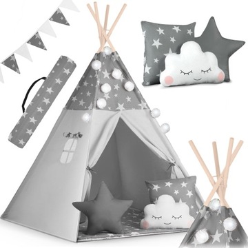 Детская палатка-вигвам TIPI TEEPEE Гирлянда Подушки Стабилизатор ВЫХОД