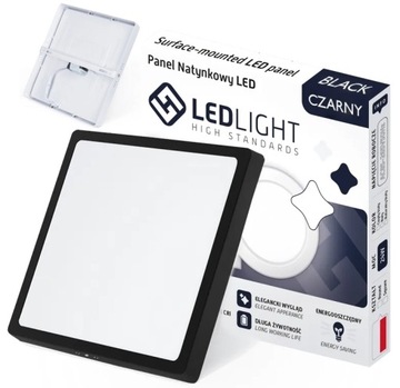 Plafon LED 24W ciepła 3000K 29cm czarny lampa sufitowa panel natynkowy