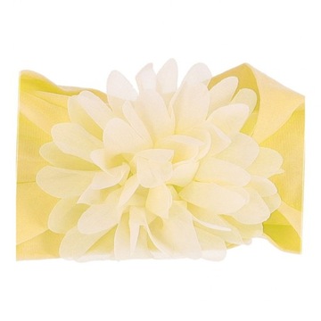 Детская повязка на голову с цветком - экрю, широкая.