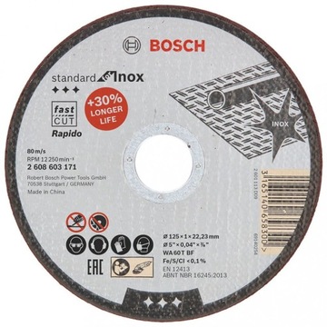 Tarcza tnąca prosta Standard for Inox Rapido