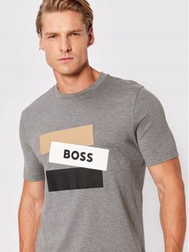 Hugo Boss sivé tričko s potlačou loga veľ. XL