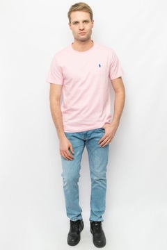 koszulka meska polo ralph lauren bawelniana tshirt meski różowy PREMIUM