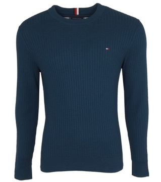 TOMMY HILFIGER sweter męski, bawełniany, morski, S