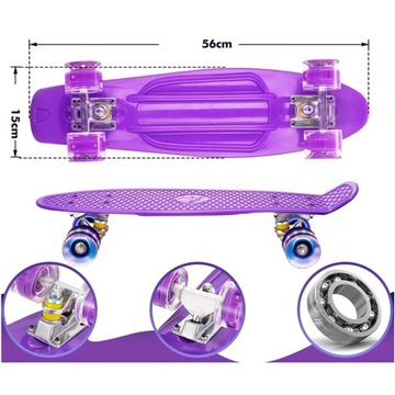 СКЕЙТБОРД РЫБКА СВЕТЯЩИЕСЯ КОЛЕСА LED РЫБКА ДЛЯ ДЕТЕЙ ФИОЛЕТОВЫЙ