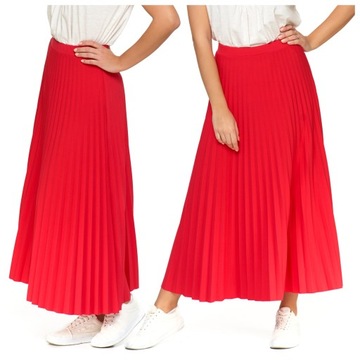 SPÓDNICA DAMSKA MAXI PLISOWANA DŁUGA ELEGANCKA NA LATO WIOSNĘ MORAJ L/XL