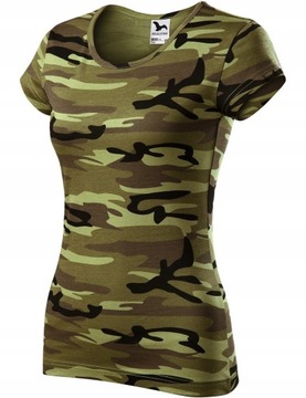 MALFINI CAMO PURE C22 WOJSKOWA koszulka DAMSKA MORO krótkie rękawki L