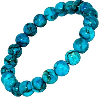 Bransoletka TURKUS niebieski naturalna 8mm, 19cm