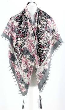 NORWESKA WZORZYSTA CHUSTA NA RAMIONA FRĘDZLE