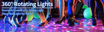 DISCO RGB LED ДИСКОШАР ПРОЕКТОР ЦВЕТНОЙ ШАР НОВЫЙ ГОД + ПУЛЬТ ДУ