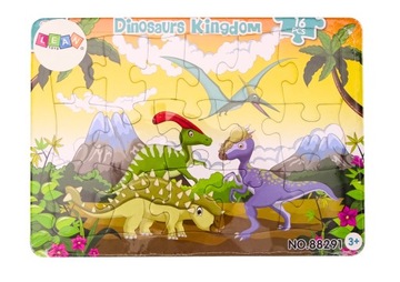 PUZZLE DLA DZIECI DINOZAURY PLANSZA KOLOROWE