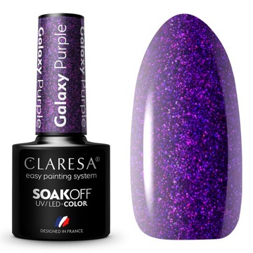 Lakier Hybrydowy Brokatowy Claresa Galaxy Purple