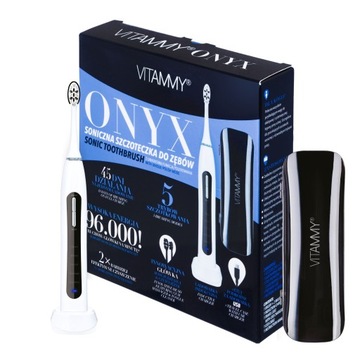 SZCZOTECZKA SONICZNA ELEKTRYCZNA DO ZĘBÓW VITAMMY ONYX ETUI Z ŁADOWARKĄ USB