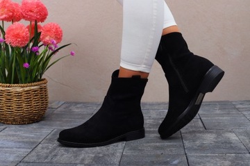 ЖЕНСКИЕ ЗАМШЕВЫЕ БОТИНКИ НА ПЛОСКОЙ КАБЛУКЕ