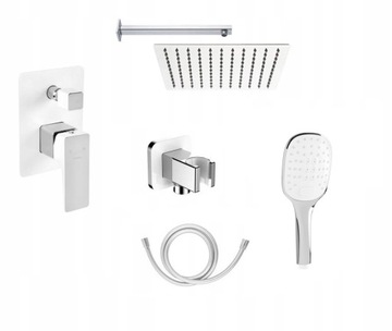 Zestaw prysznicowy Omnires Parma BIAŁY/CHROM 25cm