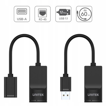 RJ45 витая пара USB-удлинитель 60 м Unitek