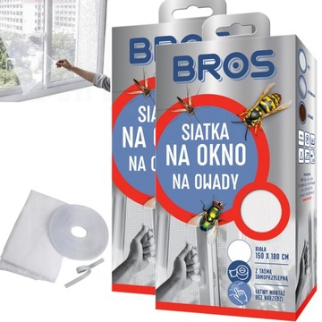 MOSKITIERA Na Owady SIATKA Na OKNO OWADY Bros 150x180 PAKIET