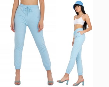 Spodnie DRESY FITNESS dresowe light blue F003 38 M