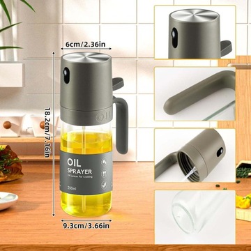 Spryskiwacz do oleju oliwy ocet dozownik spray rozpylacz szklany 250ml