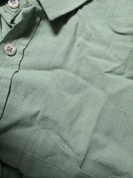 Koton Męska koszula z krótkim rękawem o regularnym kroju zielona L