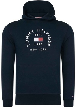 TOMMY HILFIGER BLUZA MĘSKA GRANATOWA FLAG ARCH HOODIE NA PREZENT / M