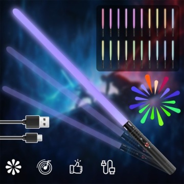 Miecz Świetlny Rgb 20 Kolorów З 6 Ефектами Звуку На Вечірки Тематичні
