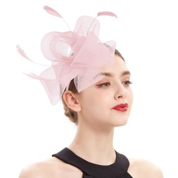 FASCINATOR Повязка на голову с бантом и перьями на свадьбу