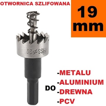 Otwornica szlifowana HSS 19mm, wiertło do metalu