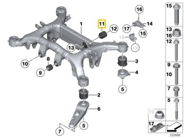 BMW F01 F10 5GT ULOŽENÍ NÁPRAVA DIFERENCIÁL ZADNÍ ORIGINÁL