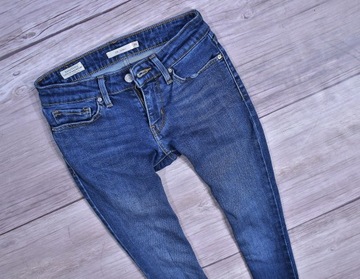 LEVIS 711 Skinny Jeansy Damskie W24 L30