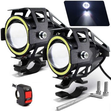 2x HALOGEN LED LAMPA REFLEKTOR RING U7 WŁĄCZNIK