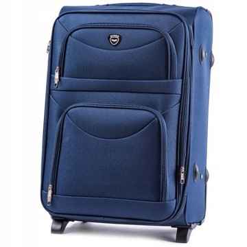 Walizka WINGS średnia podróżna Wings 6802 2 koła M, Blue