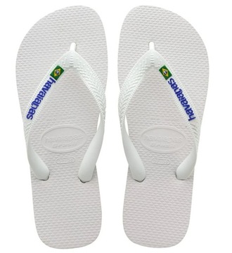 Havaianas Brasil Logo, Klapki unisex dla dorosłych, biały, 47/48 EU