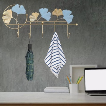 Wieszak ścienny Ins Hook w kształcie liścia miłorzębu do sypialni