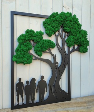 Картина Древо жизни с мхом Мох СЕМЬЯ 70см подарок на день рождения мох