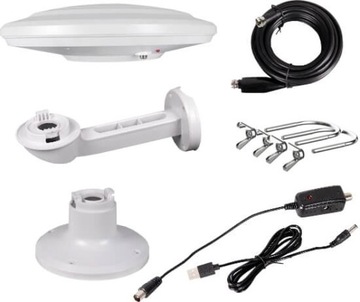 Mistral MI-ANT04 Biała Antena samochodowa wzmacniacz TV DVB-T2 DVB-T