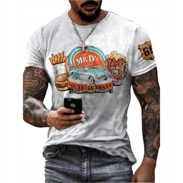 T-SHIRT MĘSKI KOSZULKA 3D NADRUK ROUTE