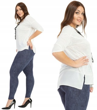 Legginsy damskie Plus Size Wzór Jeans z wysokim stanem - wygodne i stylowe
