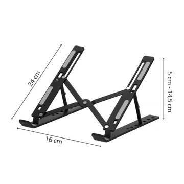Складная подставка для ноутбука Springos, черная, эргономичная, 7 уровней