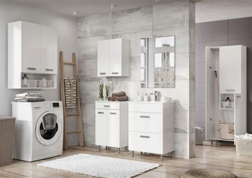 ПОЛЬША Шкаф с умывальником 60 см белый, STANDING + кран