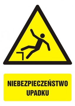 Niebezpieczeństwo upadku znak tablica PCV 33x46,7