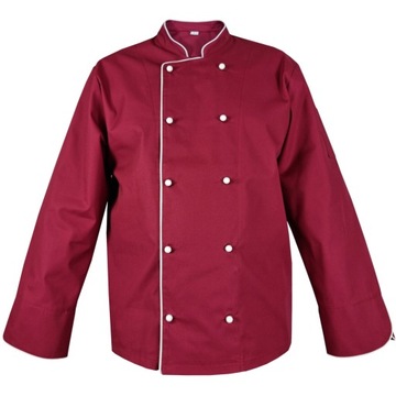 Bluza kucharska BORDOWA kitel rękaw długi roz.XXL