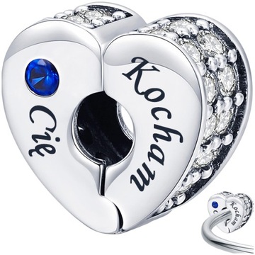 CHARMS SERCE ZABEZPIECZENIE koralik beads srebro pr 925 GRAWER OTWIERANE
