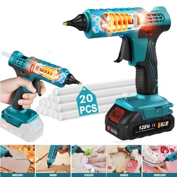Bezprzewodowy Pistolet Do Kleju Na Gorąco 100W Z 20x Sztyftów Dla Makita