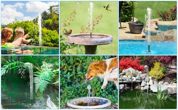 СОЛНЕЧНЫЙ ФОНТАН, САДОВЫЙ НАСОС ДЛЯ ПЛАВУЧЕГО ПРУДА, 7 НАСОСОК