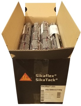SIKAFLEX 221 CZARNY 600ml USZCZELNIACZ KLEJ ZESTAW 20szt KARTON +Aplikatory