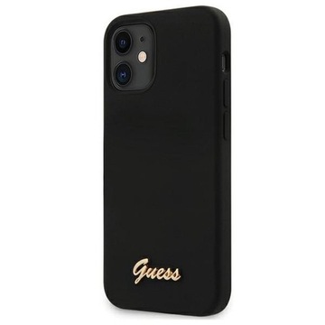 ETUI GUESS SILICONE SCRIPT DO IPHONE 12 MINI BLACK